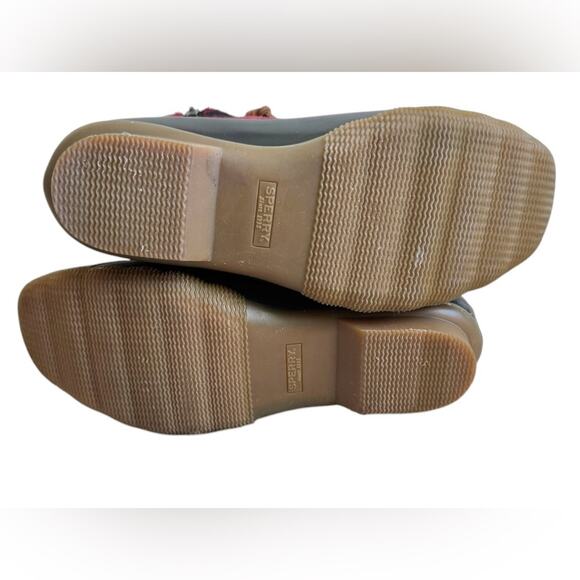 Sperry Women’s Saltwater buffalo check duck boots red/black size 8 - Picture 8 of 8